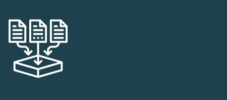 an icon of papers going into a computer