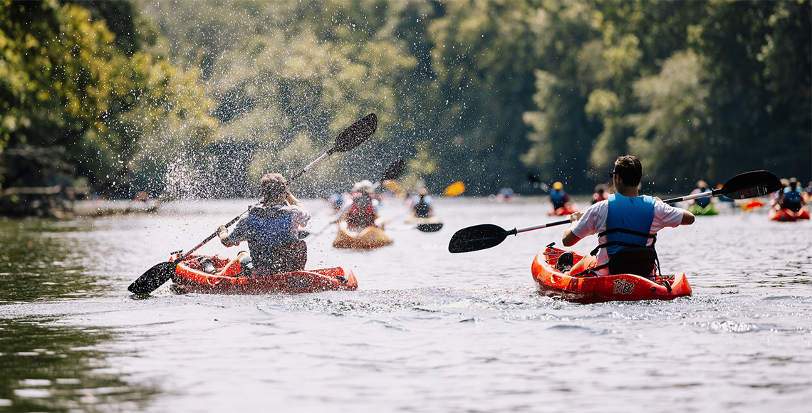 Students kayaking
