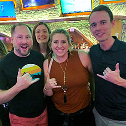 Rebecca Duensing, David Cox and Derek Streigle Rebecca Duensing, David Cox and Derek Streigle pose together as the Gamecocks meet up in Vegas.