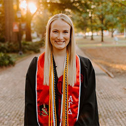 Sophie Large Sophie Large in graduation garb headshot