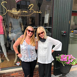 Jaclyn Newbert Jaclyn Newbert stands in front of her new store, Swank on the Bank